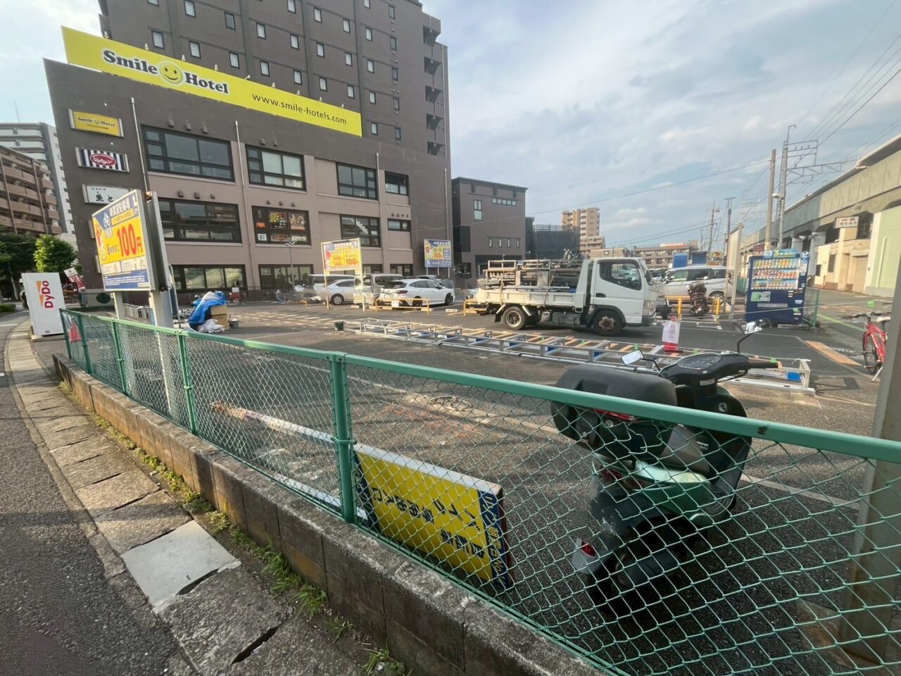JR北朝霞駅近くの工事中の駐輪場