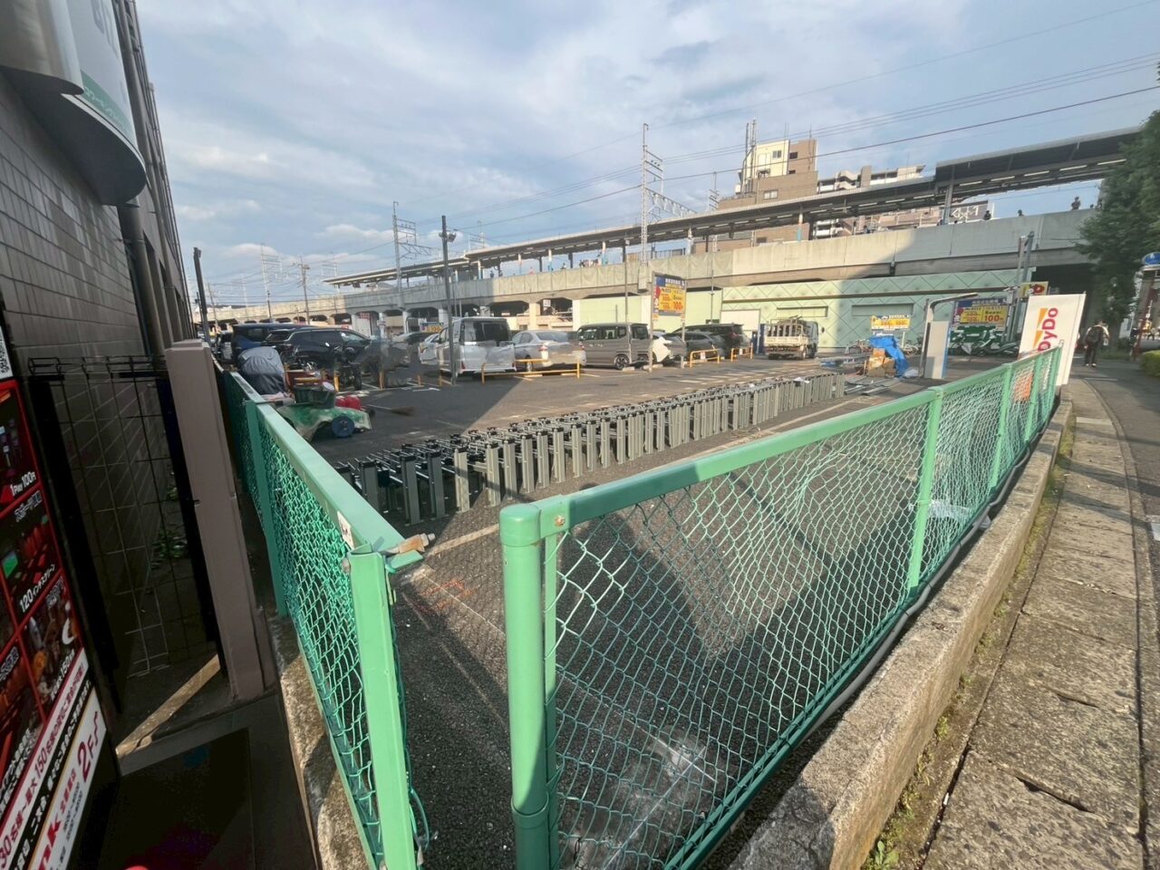 JR北朝霞近くの工事中の駐輪場