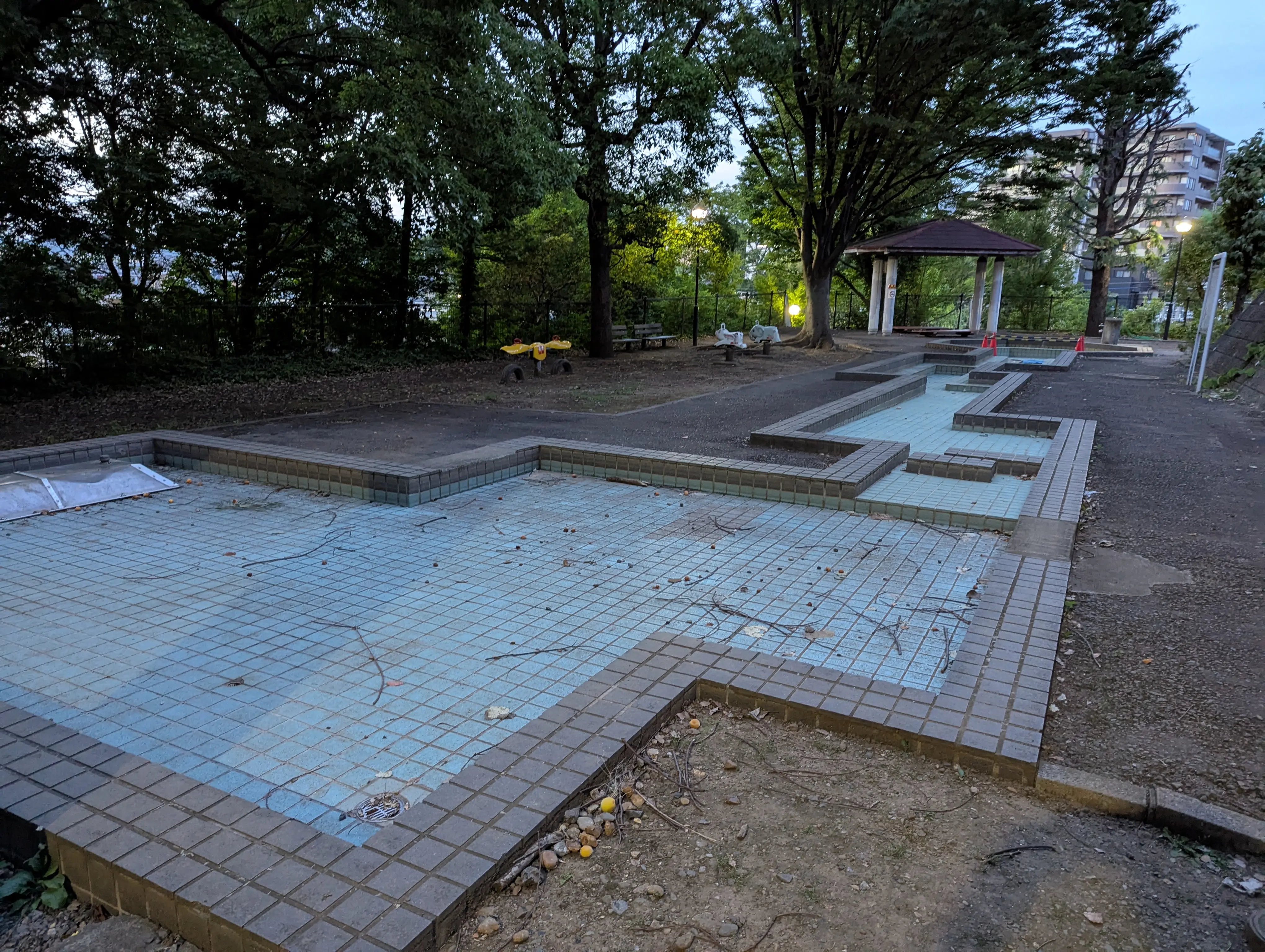 和光市新倉にある柿ノ木坂児童公園の遊水施設