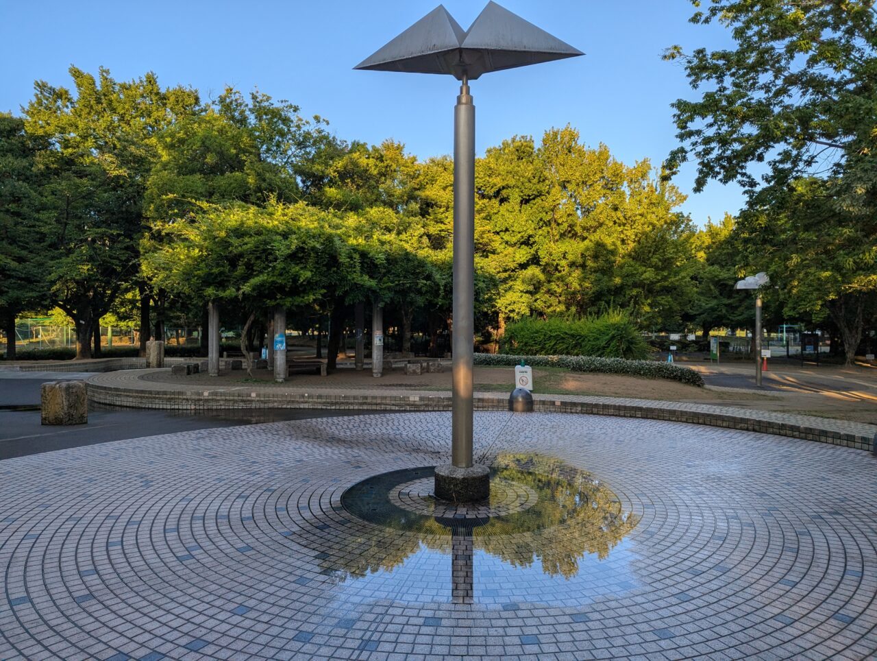 朝霞市内にある青葉台公園の遊水施設