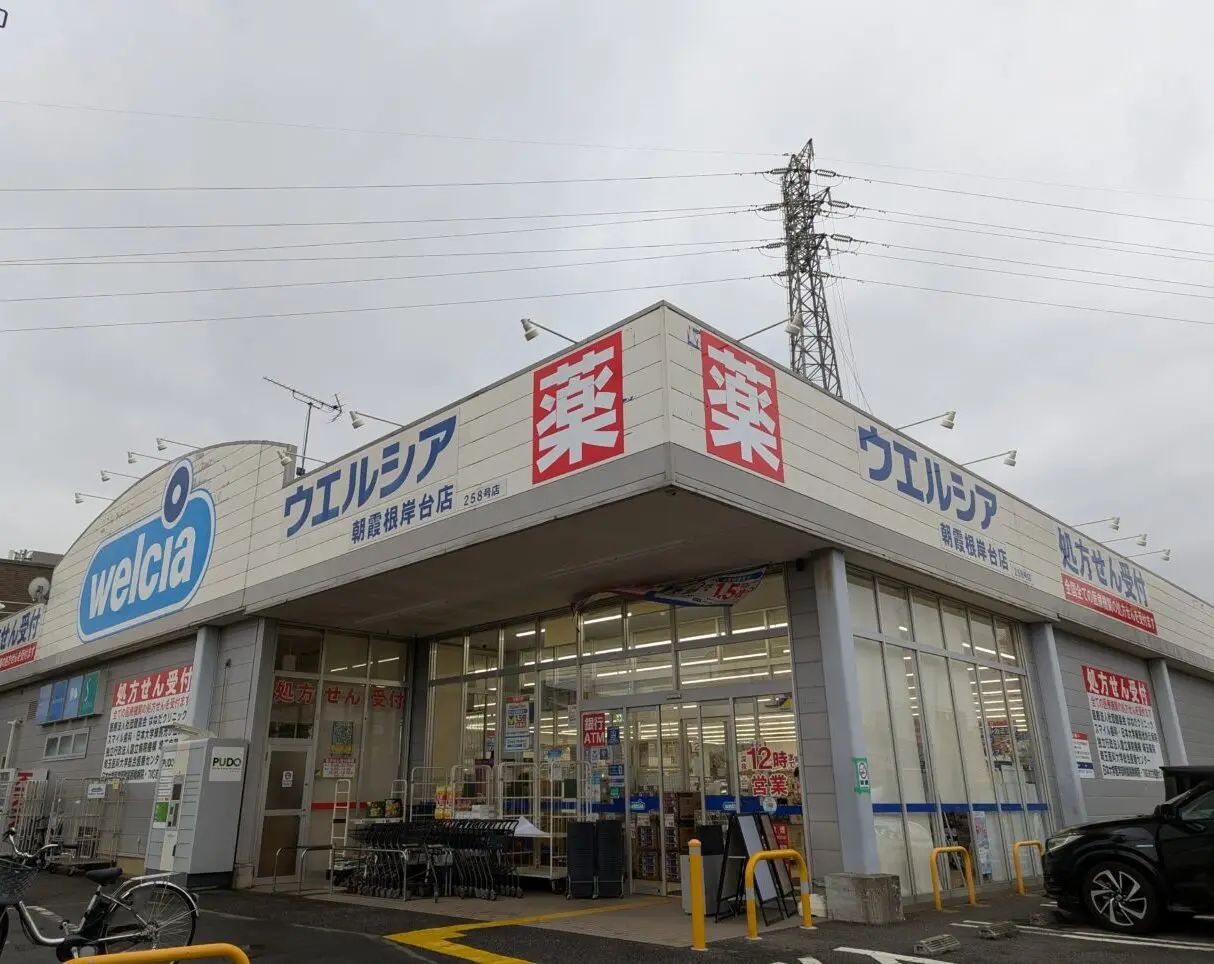 朝霞市根岸台にあるウエルシア朝霞根岸台店の外観