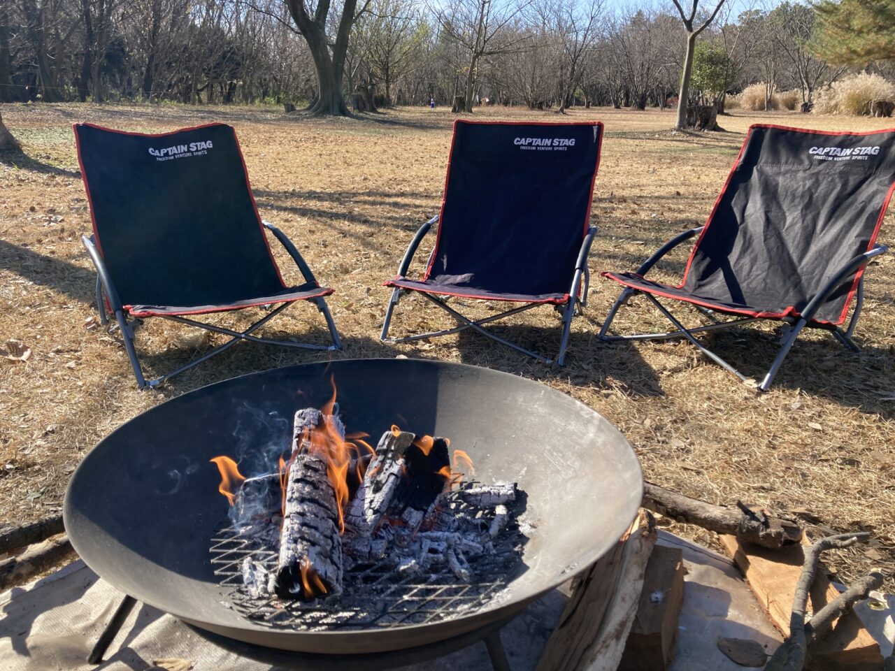 和光市広沢にある和光樹林公園で行われる森のたき火カフェ