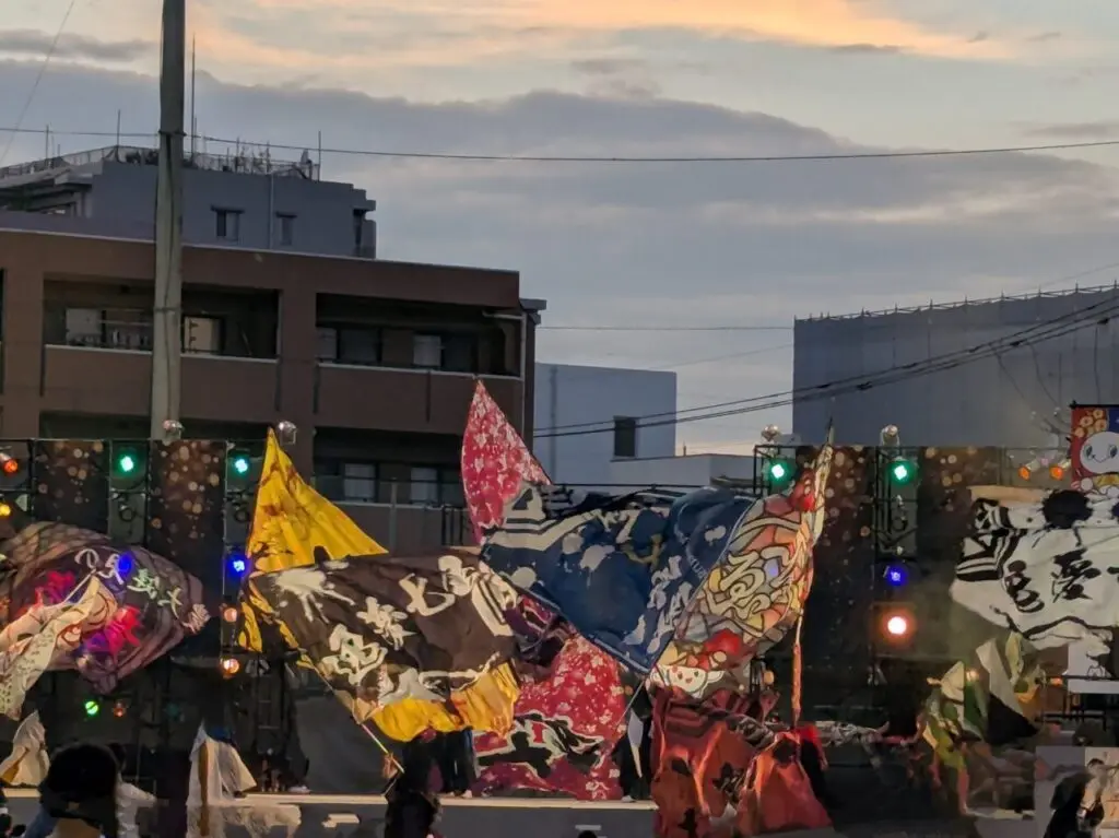 朝霞市北原にある彩夏祭の北朝霞会場よさこいの様子