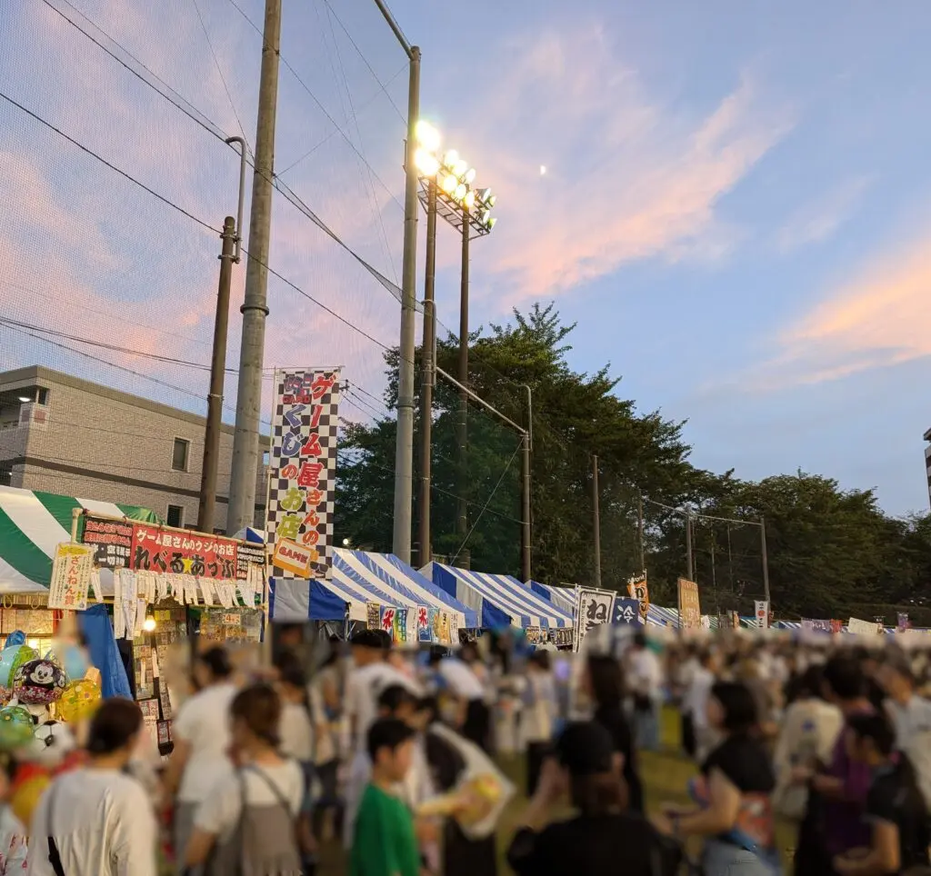朝霞市北原にある彩夏祭の北朝霞会場の様子